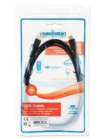 Manhattan kabel USB 2.0 Type-C, 3A, 60W, 2m, crni