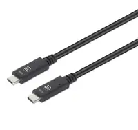 Manhattan kabel USB-C, 100W/5A, 10Gbps, 1m, crni