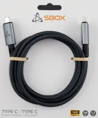 Kabel USB SBOX USB-C(M) na USB-C(M) 240W/80Gbps, 1.2m Kabel USB SBOX USB-C(M) na USB-C(M) 240W/80Gbps, 1.2m